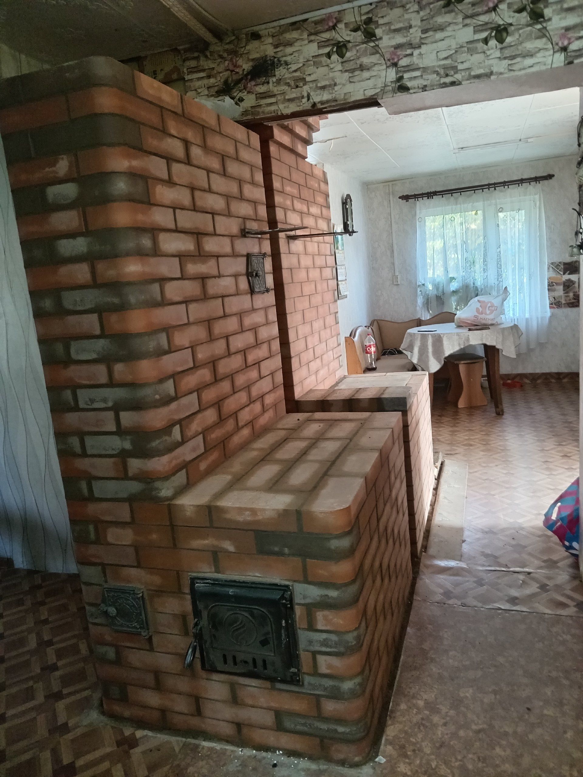 печь с огнём кладка